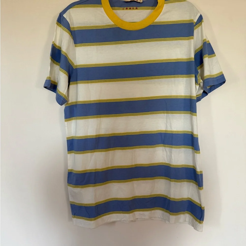 Marni Yellow, Blue & White Colorblock Crewneck Tee - Picture 2 of 4
